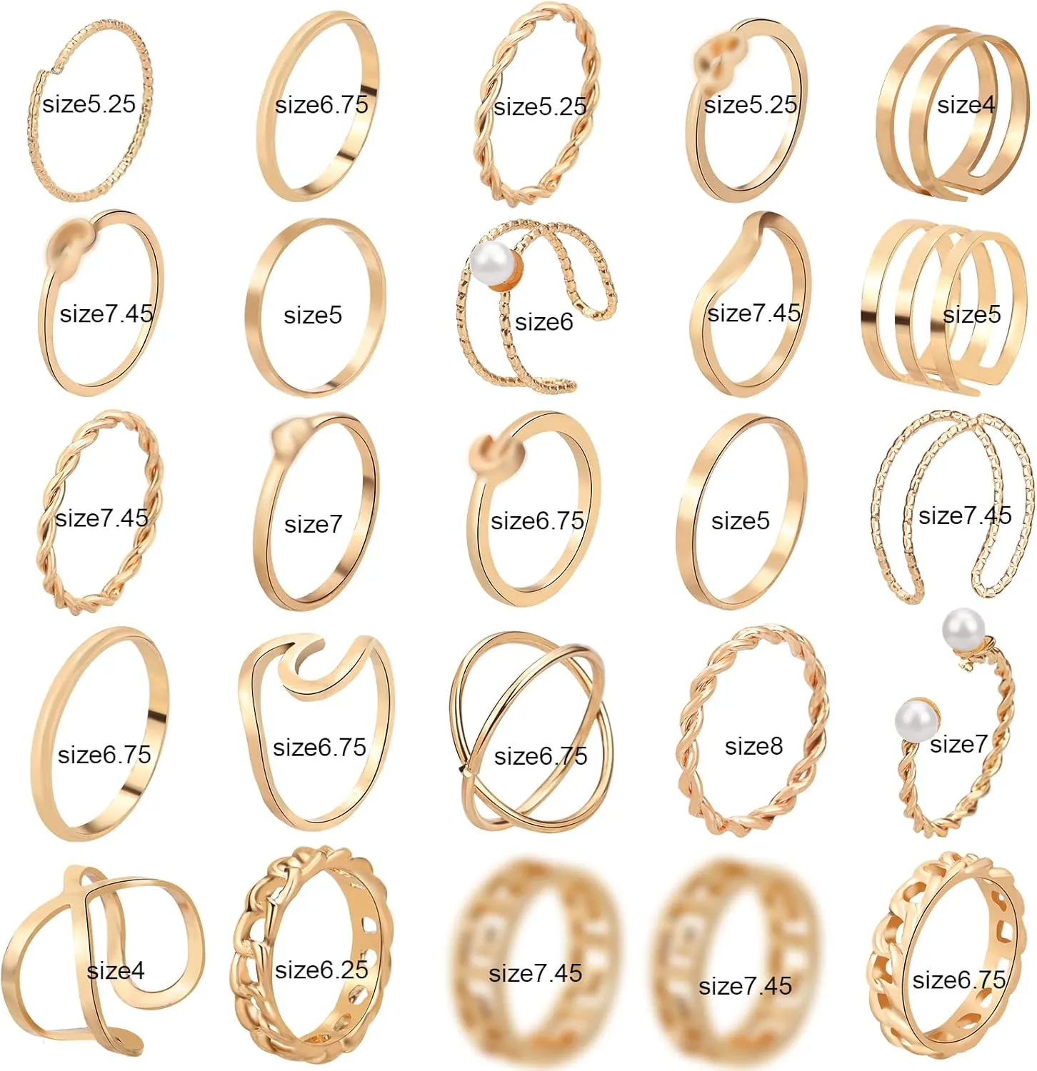 ONESING 18-31 Pcs Knuckle Rings for Women Stackable Rings Sets Vintage Joint Finger Rings Gold Rings Set for Women Men Hollow Carved Flowers Crystal Rings