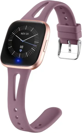 Ouwegaga Compatible with Fitbit Versa 2 Bands for Women Men Versa Lite Bands Smoke Violet Small