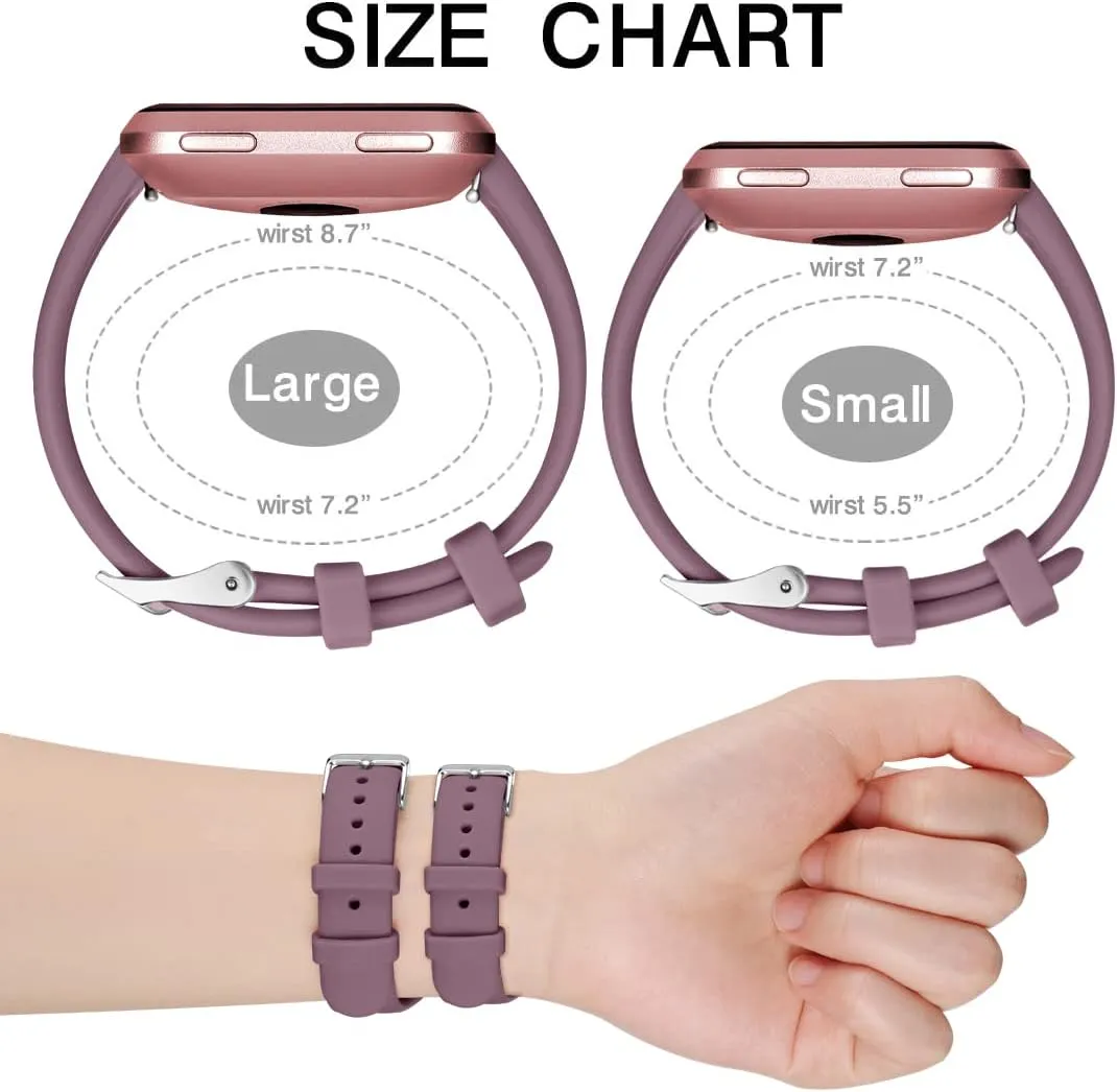 Ouwegaga Compatible with Fitbit Versa 2 Bands for Women Men Versa Lite Bands Smoke Violet Small