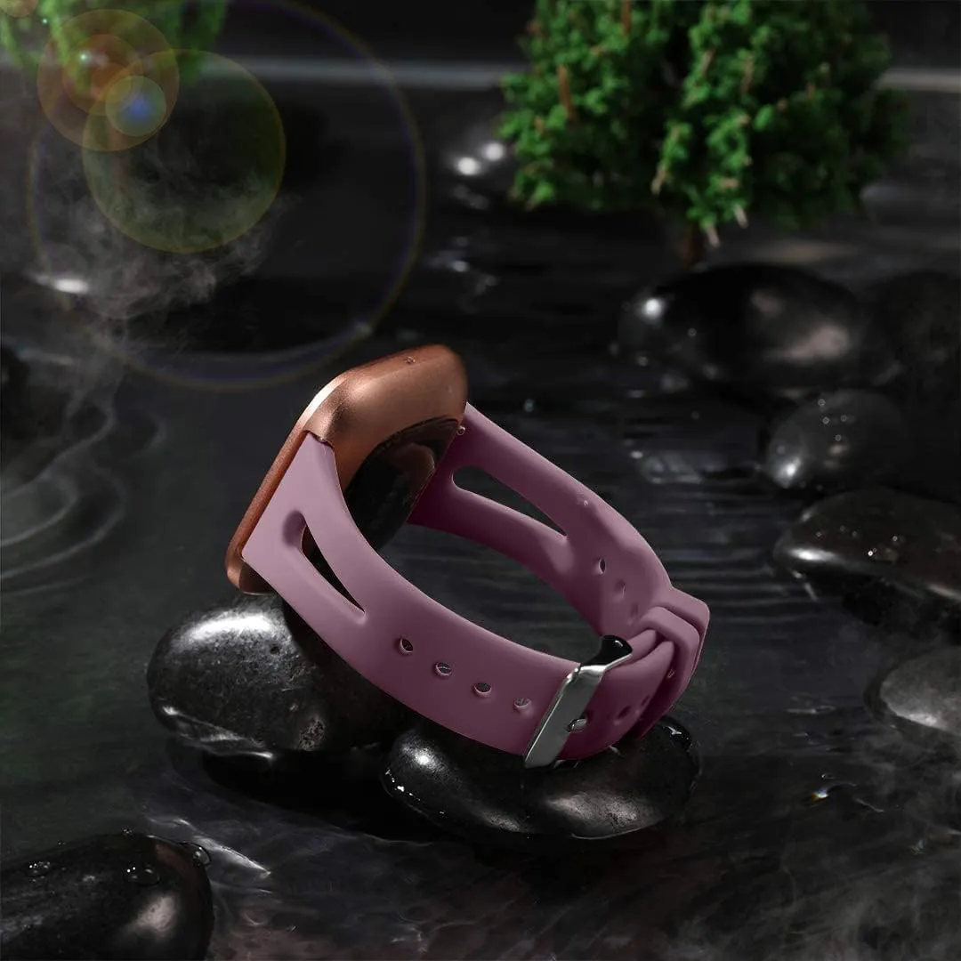 Ouwegaga Compatible with Fitbit Versa 2 Bands for Women Men Versa Lite Bands Smoke Violet Small