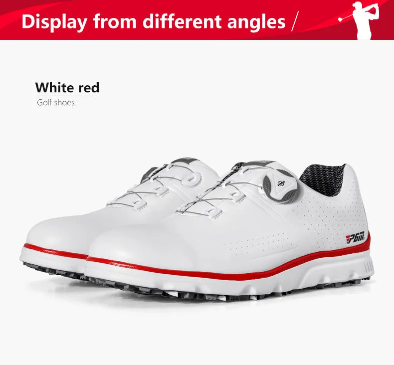 PGM XZ166 white mens golf shoes waterproof spike less golf shoes
