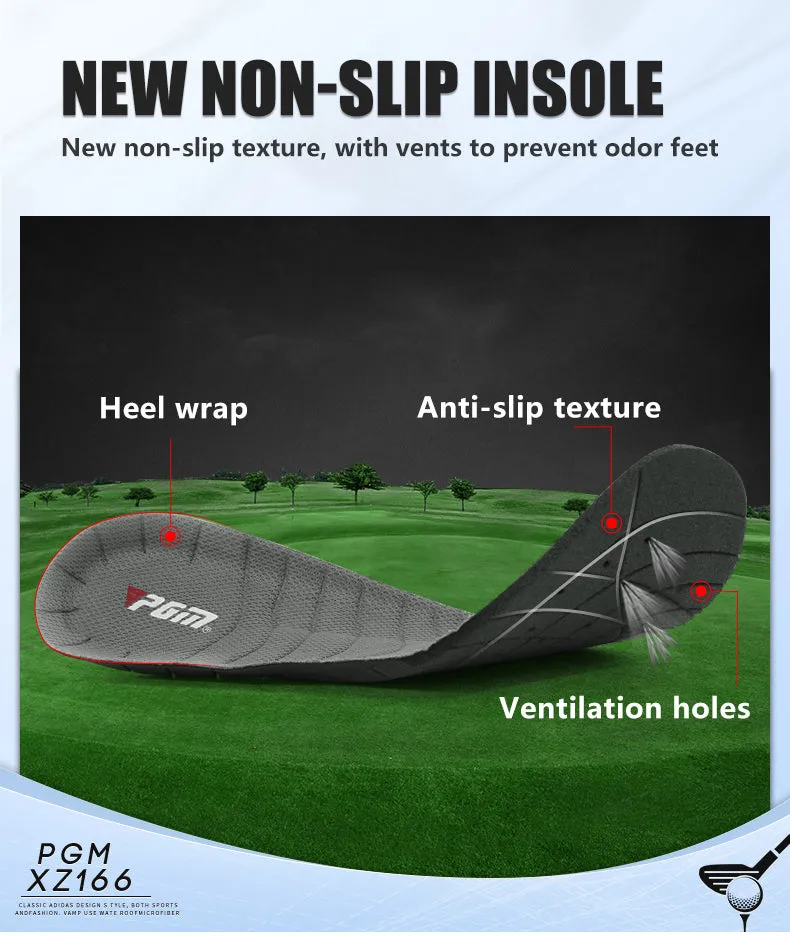 PGM XZ166 white mens golf shoes waterproof spike less golf shoes