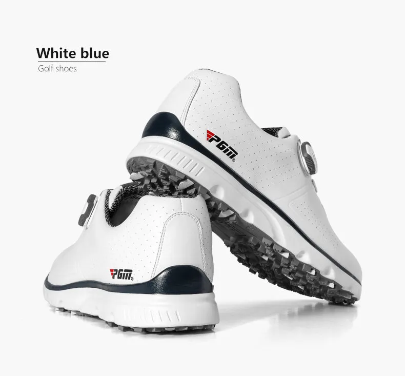 PGM XZ166 white mens golf shoes waterproof spike less golf shoes