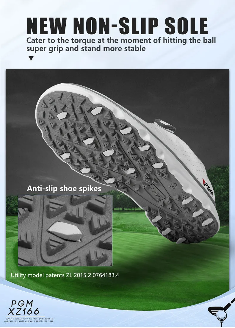 PGM XZ166 white mens golf shoes waterproof spike less golf shoes