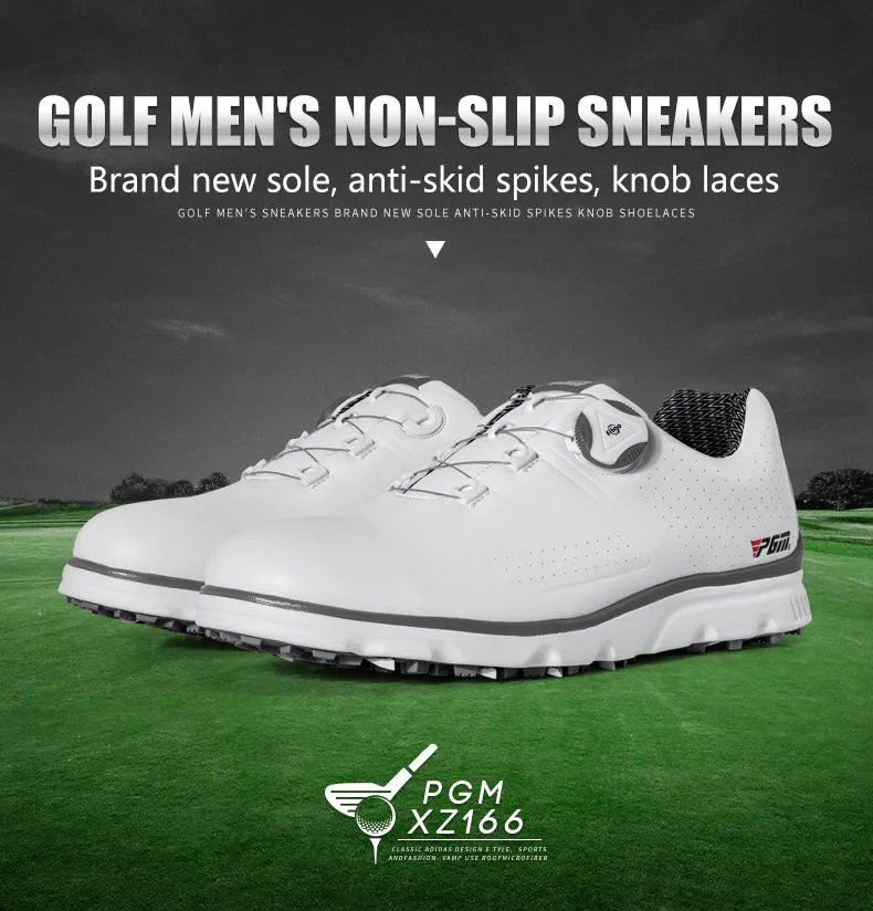 PGM XZ166 white mens golf shoes waterproof spike less golf shoes