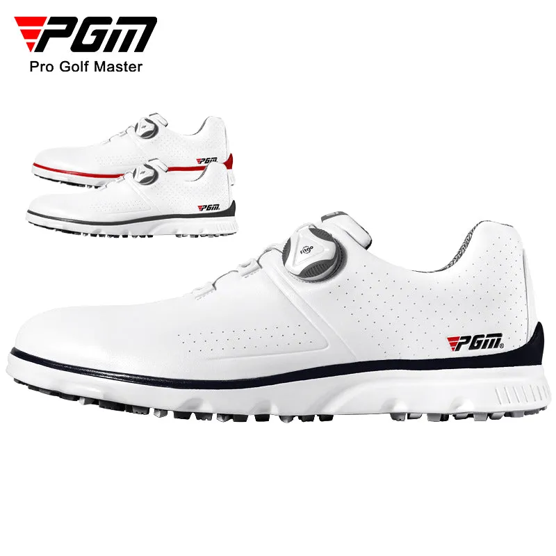 PGM XZ166 white mens golf shoes waterproof spike less golf shoes