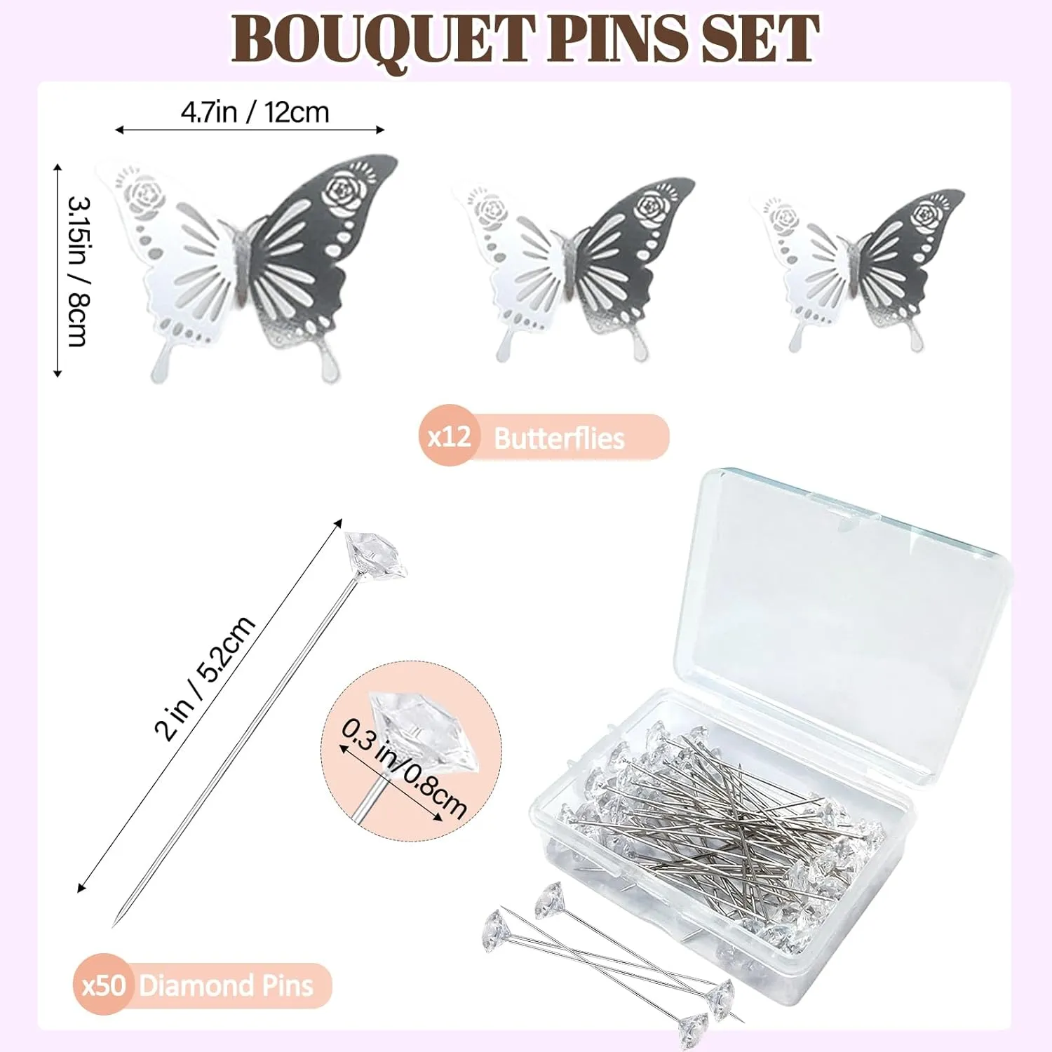 Rhinestone Brooches Bouquet Pins Corsage Crystal Brooch Diamond Pins Kits for Wedding Accessories Jewelry Decoration DIY Craft Sewing(Gold)