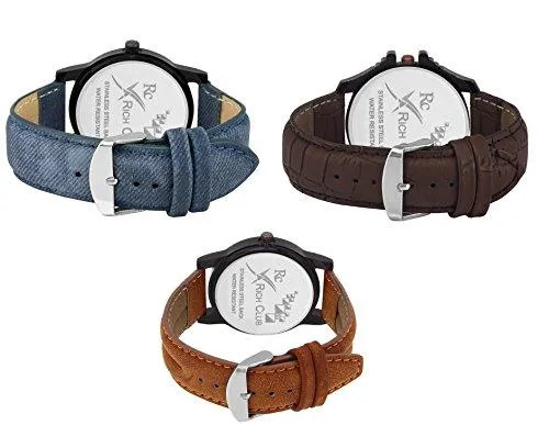 Rich Club Analogue Black Blue Dial Men's Watch - REL-OCT-DENIM