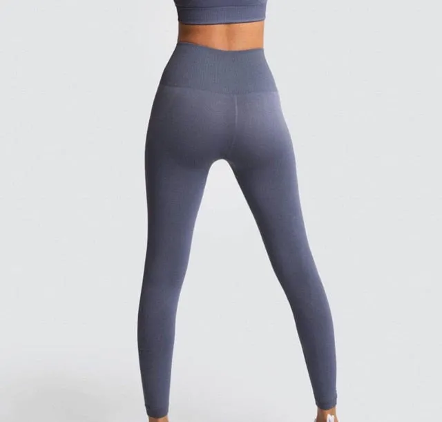 seamless hyperflex workout set sport leggings and top set yoga outfits for women sportswear athletic clothes gym sets 2 piece