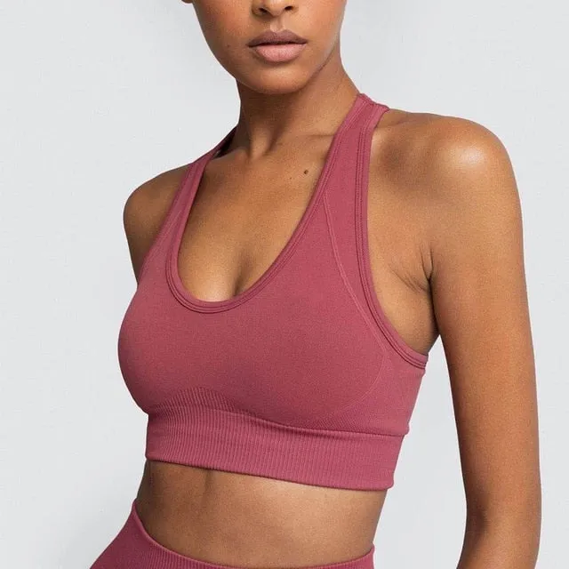 seamless hyperflex workout set sport leggings and top set yoga outfits for women sportswear athletic clothes gym sets 2 piece