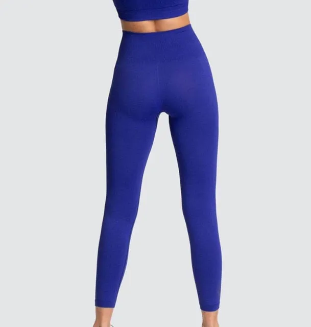 seamless hyperflex workout set sport leggings and top set yoga outfits for women sportswear athletic clothes gym sets 2 piece