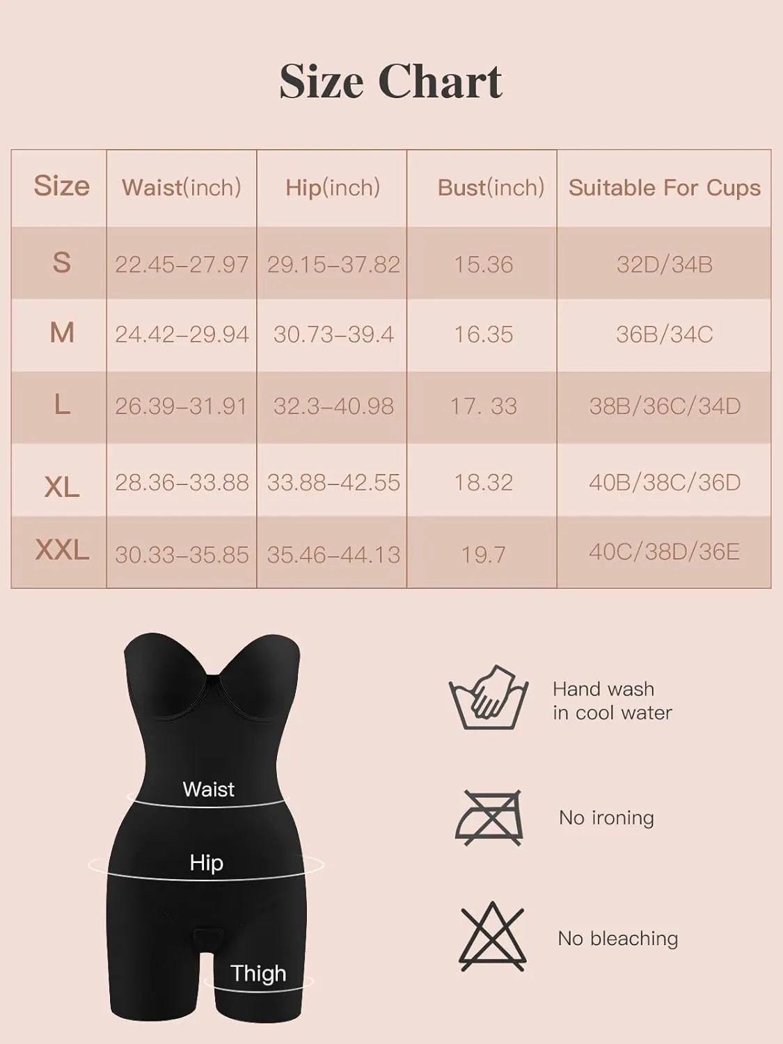 Slimers Strapless Shapewear Tummy Control: Strapless Body Shaper For Women With Built In Bra - Shapewear Bodysuit for Dress