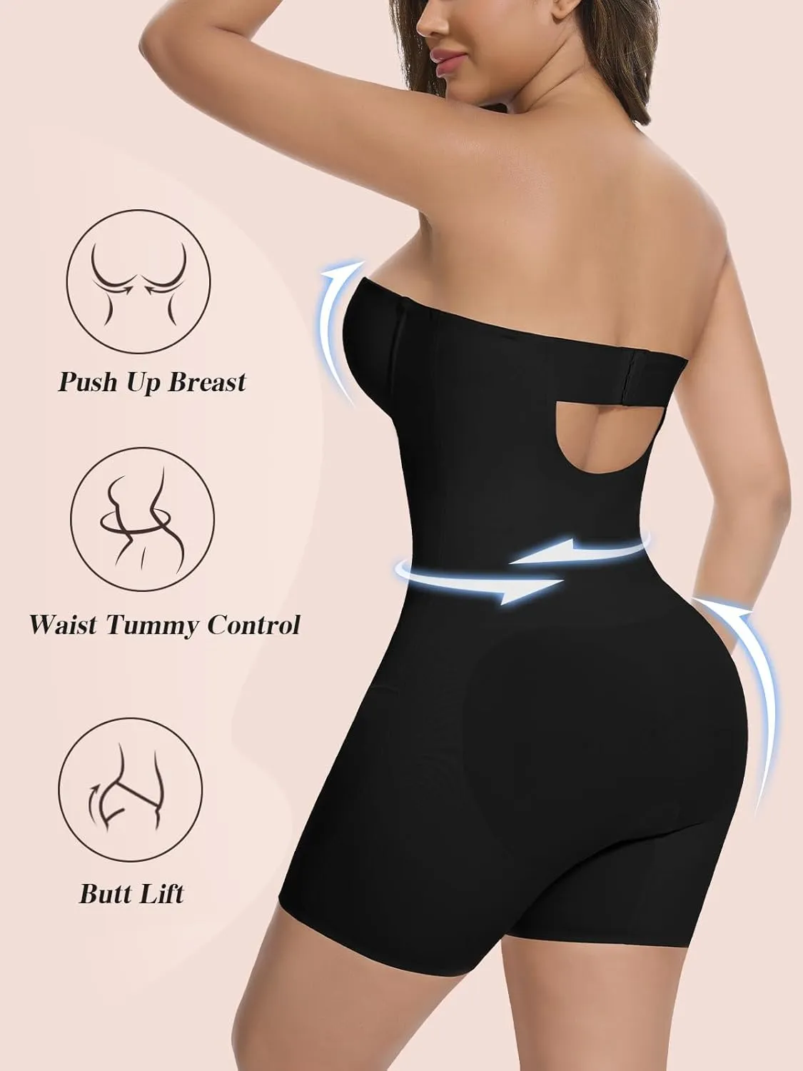 Slimers Strapless Shapewear Tummy Control: Strapless Body Shaper For Women With Built In Bra - Shapewear Bodysuit for Dress