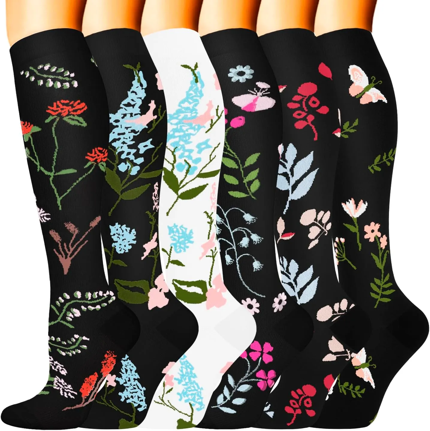 Sooverki Compression Socks for Women Men Circulation 6 Pairs-Best Compression Stockings For Running,Athletic,Nursing