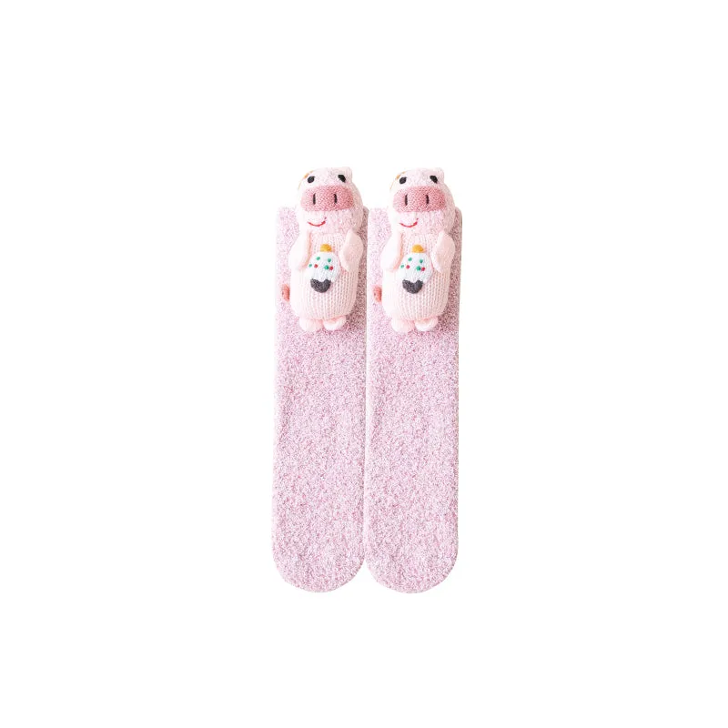 Sweetnana Cozy Crew Socks, Fuzzy Warm Stockings, Anti-Slip Thickened Winter Socks, Cute Lounge Wear, Super Soft Tube Socks