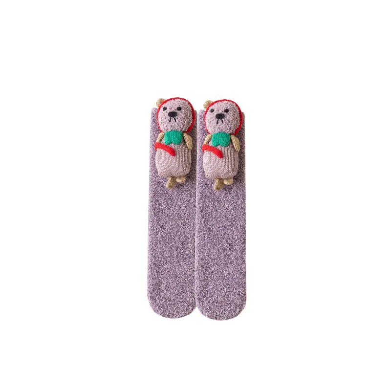 Sweetnana Cozy Crew Socks, Fuzzy Warm Stockings, Anti-Slip Thickened Winter Socks, Cute Lounge Wear, Super Soft Tube Socks