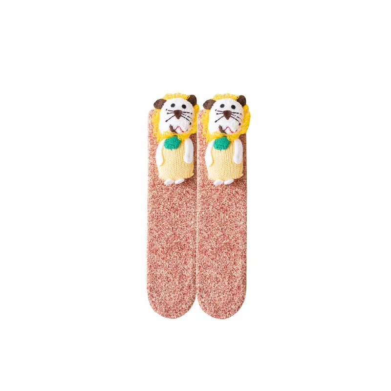 Sweetnana Cozy Crew Socks, Fuzzy Warm Stockings, Anti-Slip Thickened Winter Socks, Cute Lounge Wear, Super Soft Tube Socks
