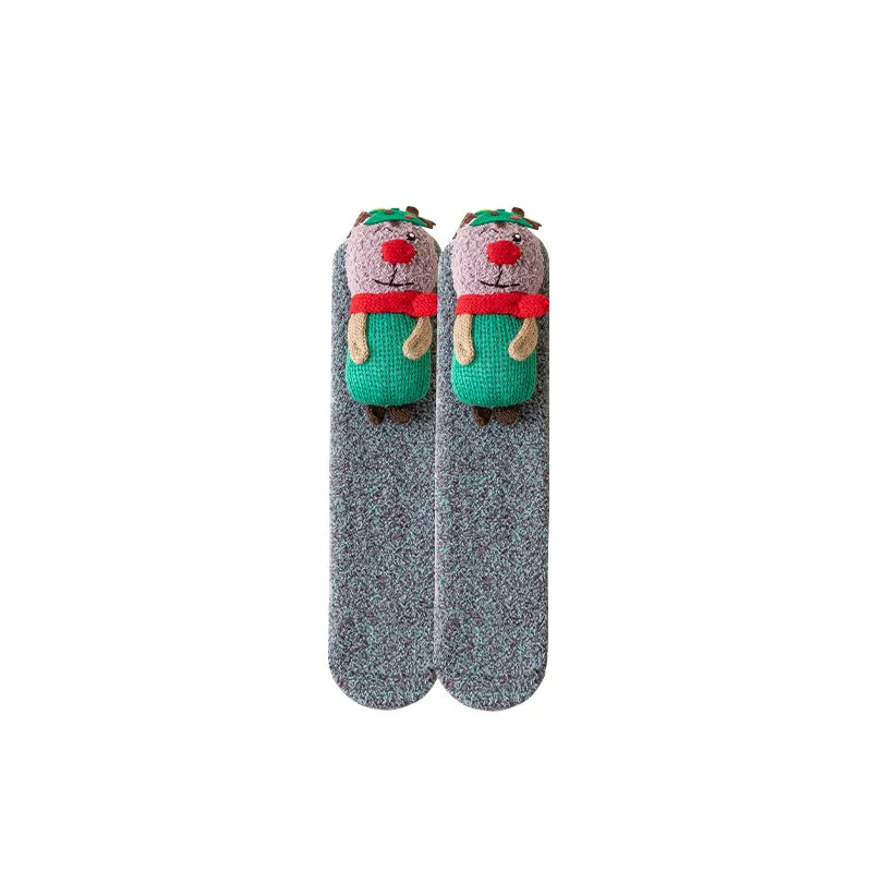 Sweetnana Cozy Crew Socks, Fuzzy Warm Stockings, Anti-Slip Thickened Winter Socks, Cute Lounge Wear, Super Soft Tube Socks
