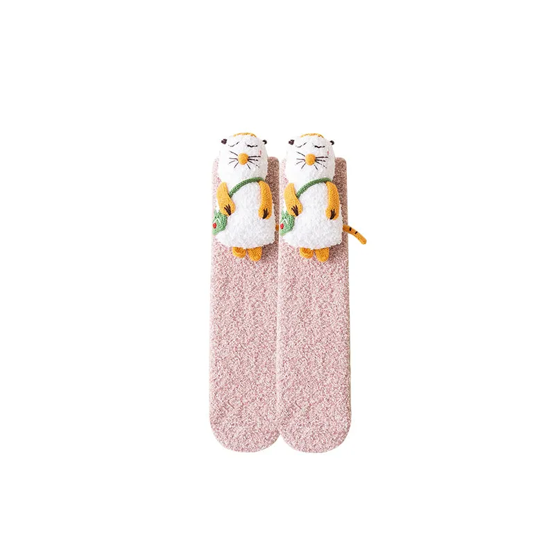 Sweetnana Cozy Crew Socks, Fuzzy Warm Stockings, Anti-Slip Thickened Winter Socks, Cute Lounge Wear, Super Soft Tube Socks