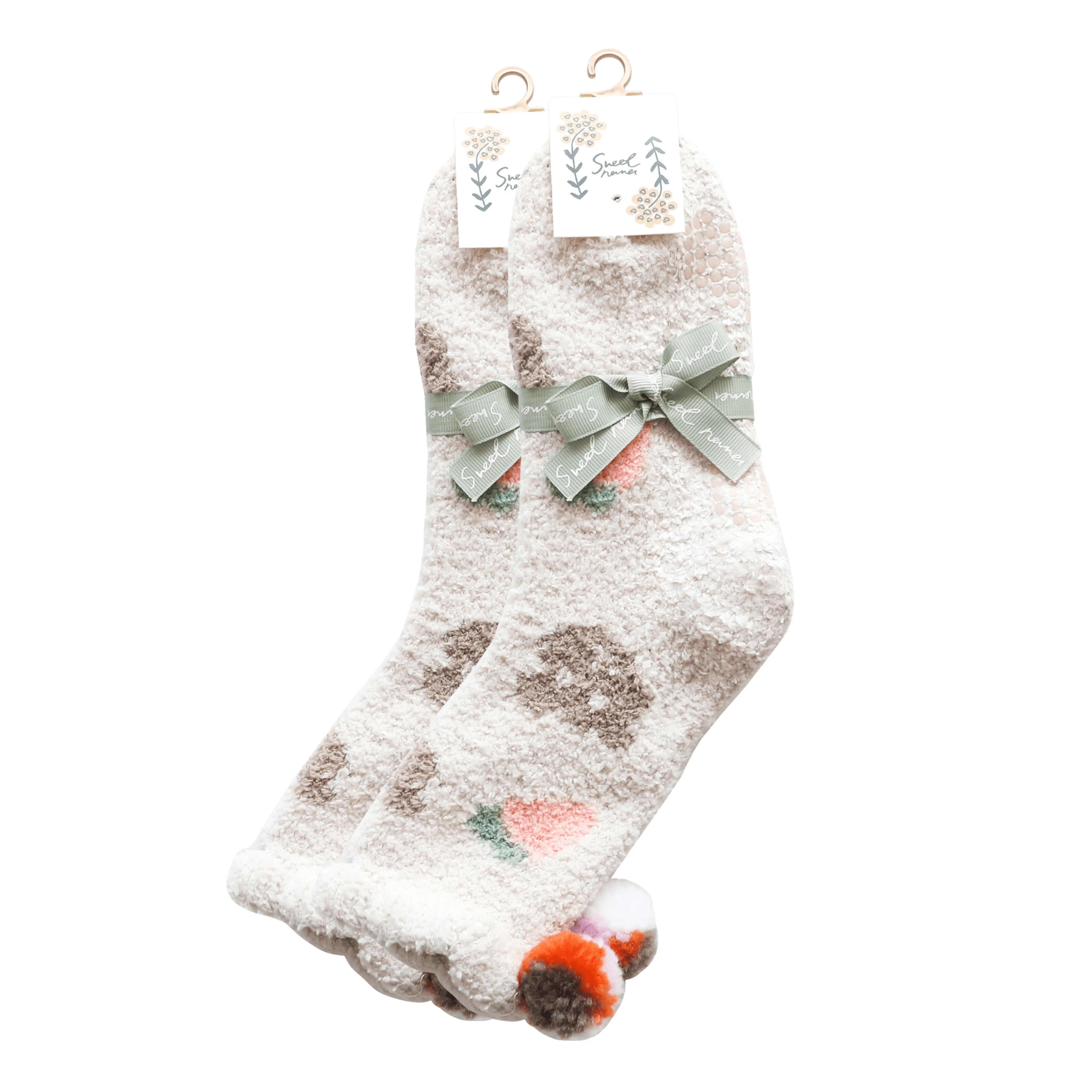 Sweetnana Super Soft Cozy Crew Socks for Women, Thickened Non-Slip Lounge Wear Socks, Cute and Comfortable for Winter Days