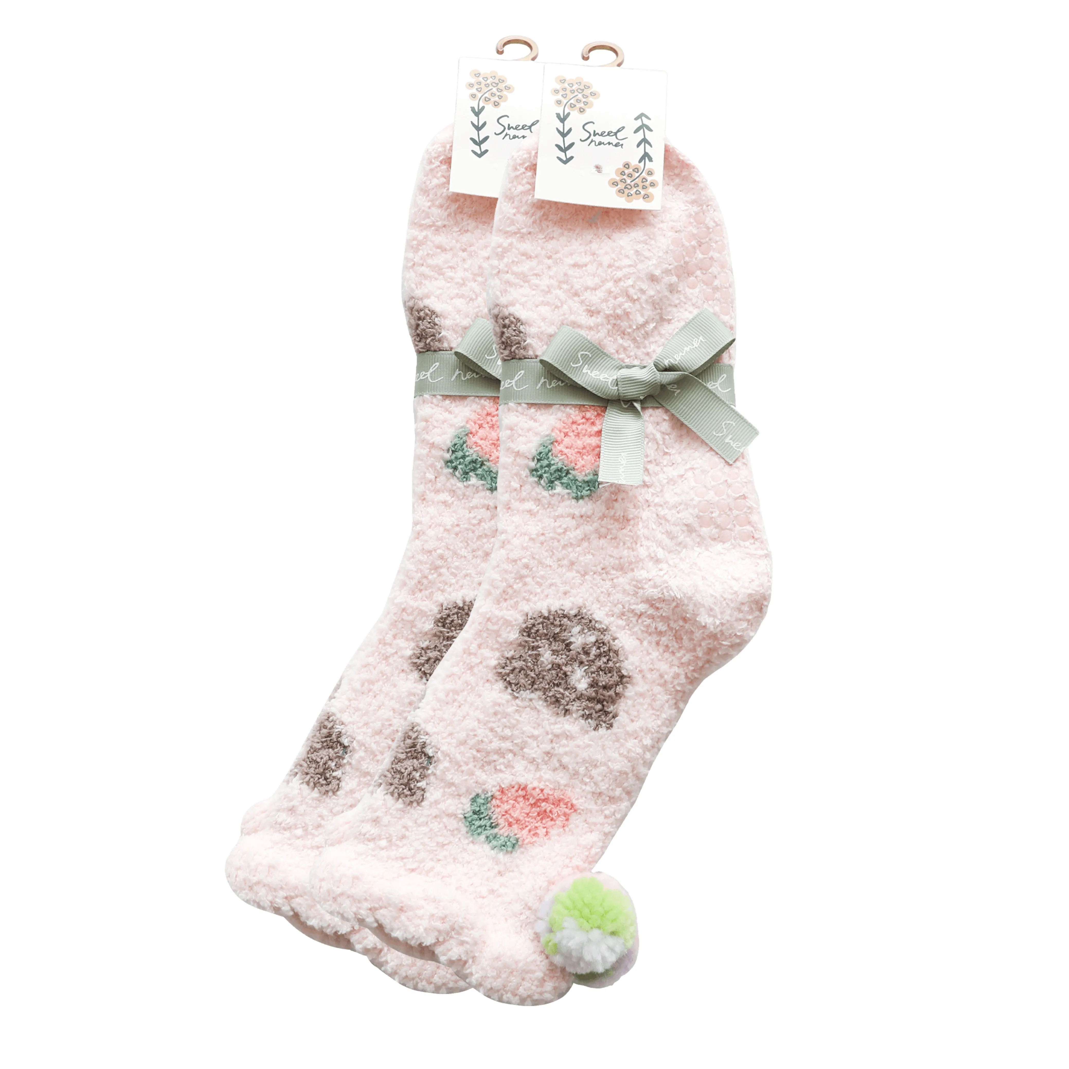 Sweetnana Super Soft Cozy Crew Socks for Women, Thickened Non-Slip Lounge Wear Socks, Cute and Comfortable for Winter Days
