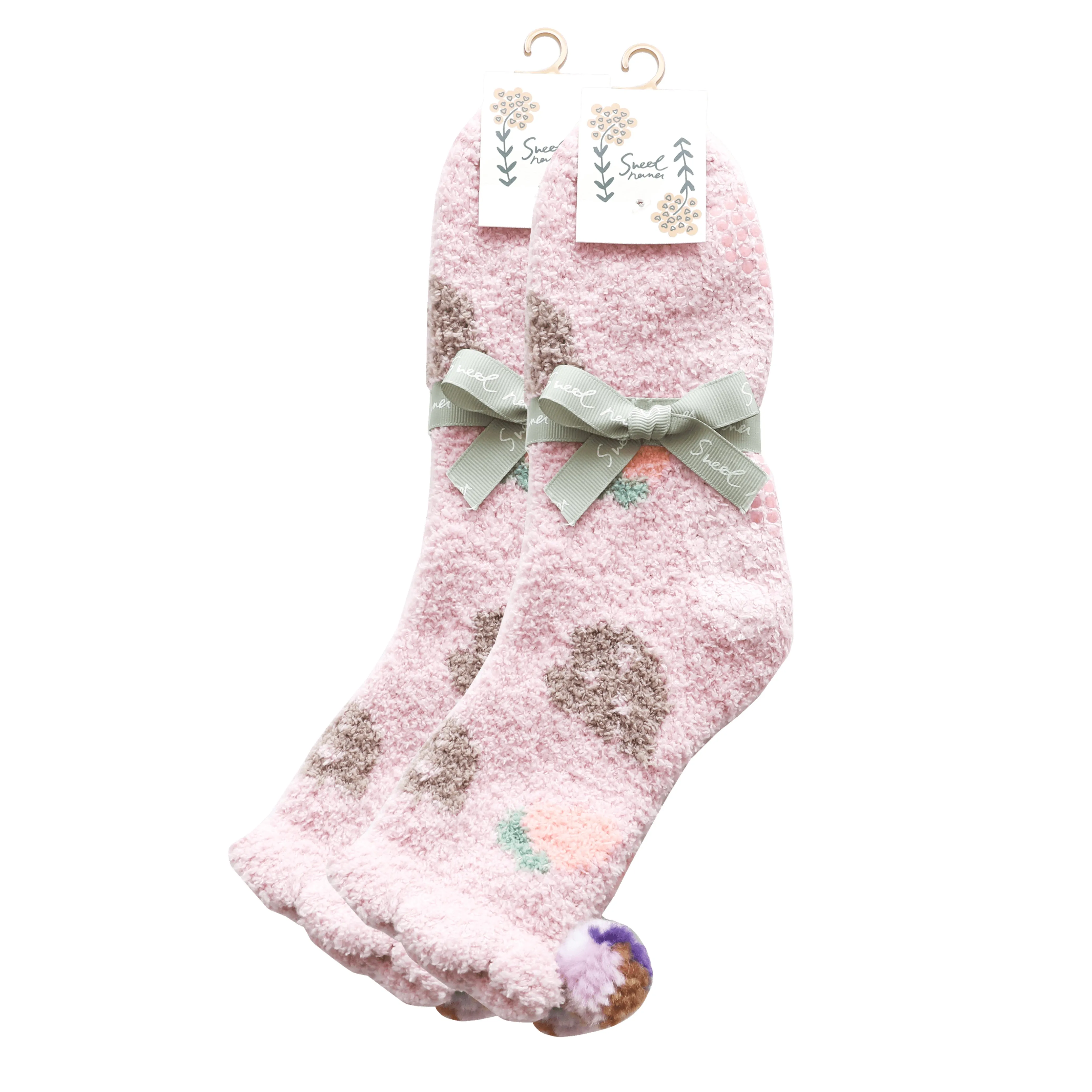 Sweetnana Super Soft Cozy Crew Socks for Women, Thickened Non-Slip Lounge Wear Socks, Cute and Comfortable for Winter Days