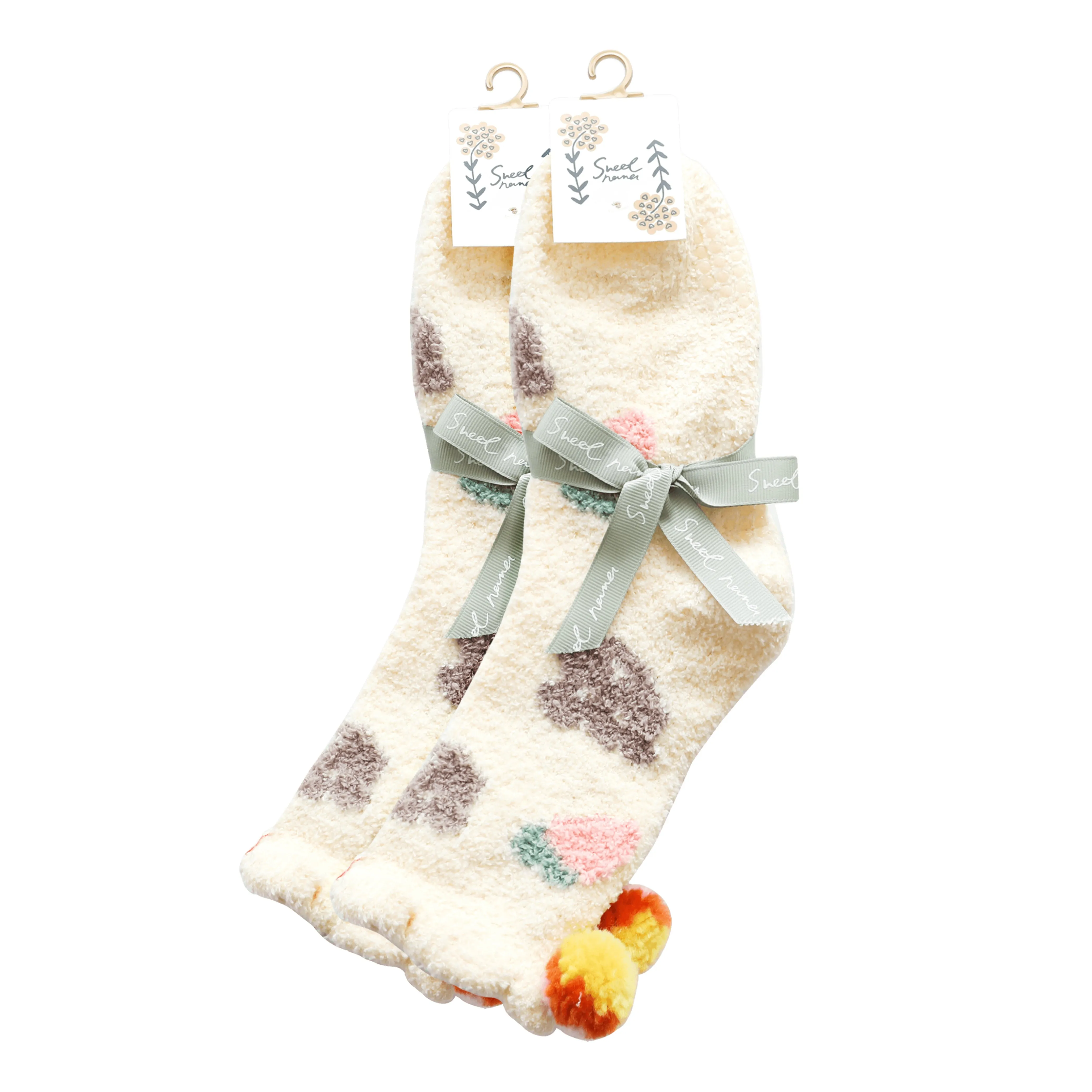 Sweetnana Super Soft Cozy Crew Socks for Women, Thickened Non-Slip Lounge Wear Socks, Cute and Comfortable for Winter Days
