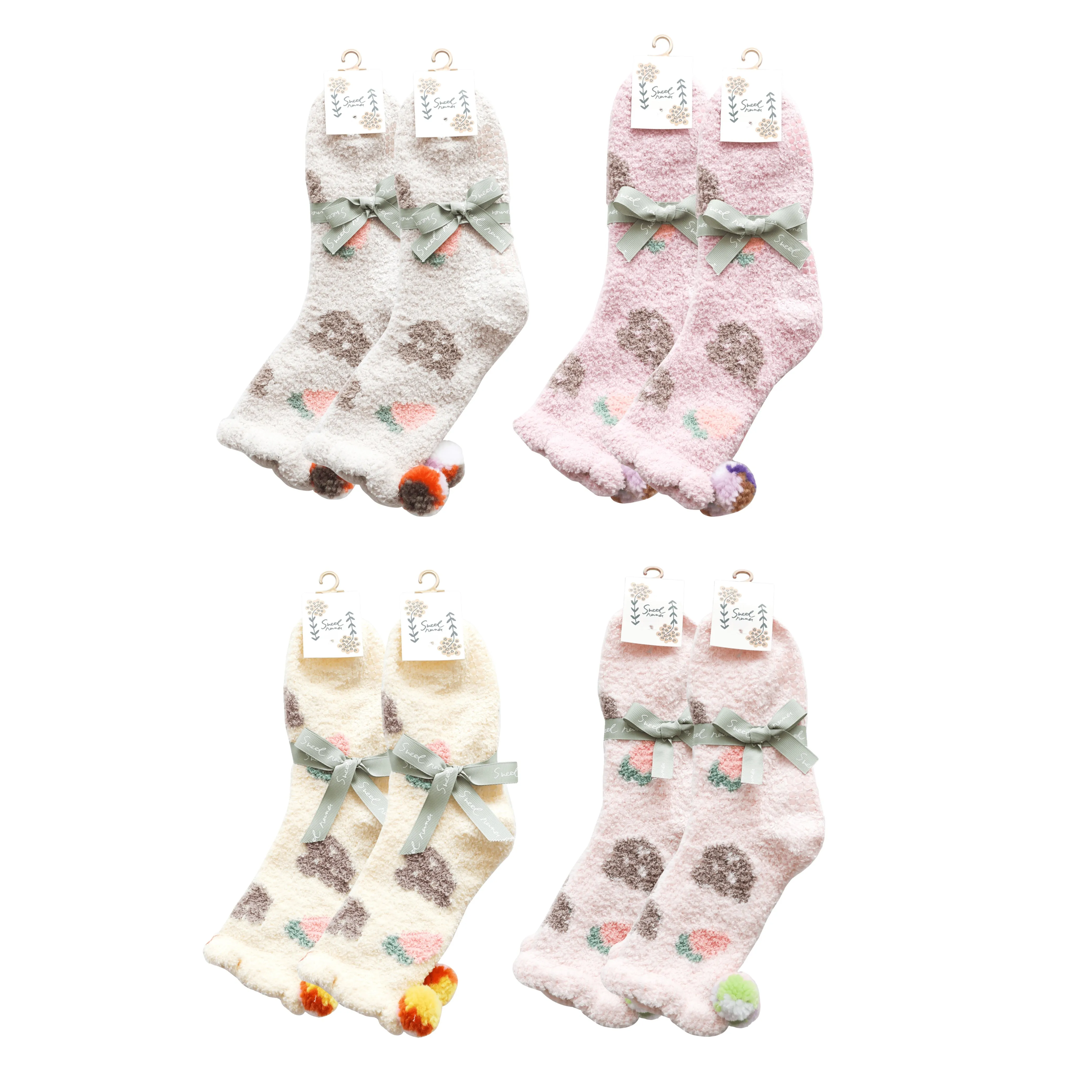 Sweetnana Super Soft Cozy Crew Socks for Women, Thickened Non-Slip Lounge Wear Socks, Cute and Comfortable for Winter Days