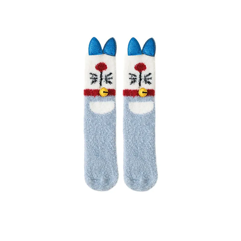 Sweetnana Women's Tube Crew Socks Cartoon Cute Socks Winter Fuzzy Warm Socks Soft Cozy Thick Socks