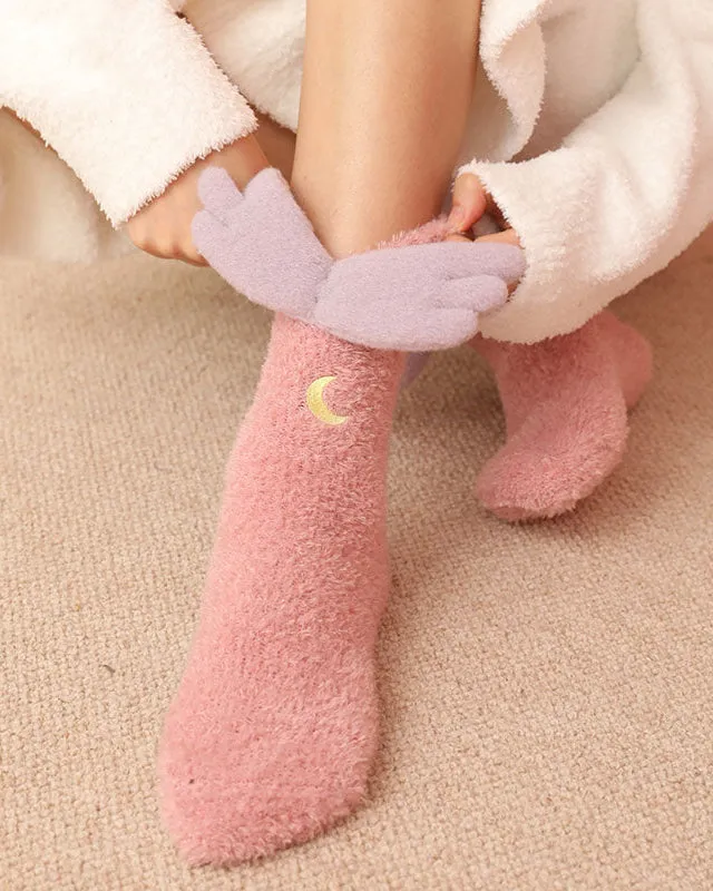 Sweetnana Women's Tube Crew Socks Cartoon Cute Socks Winter Fuzzy Warm Socks Soft Cozy Thick Socks