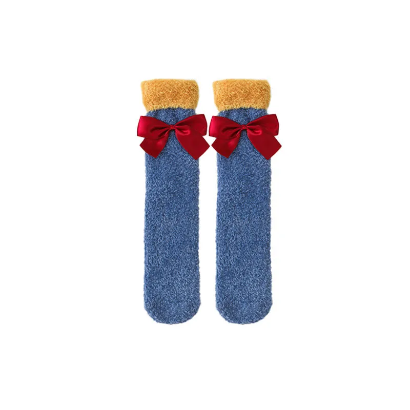 Sweetnana Women's Tube Crew Socks Cartoon Cute Socks Winter Fuzzy Warm Socks Soft Cozy Thick Socks