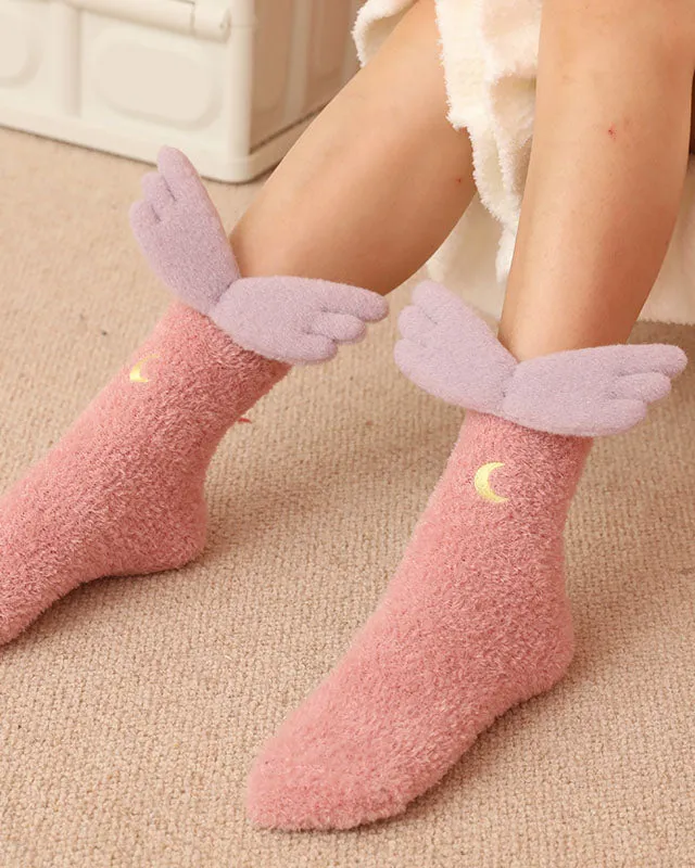Sweetnana Women's Tube Crew Socks Cartoon Cute Socks Winter Fuzzy Warm Socks Soft Cozy Thick Socks