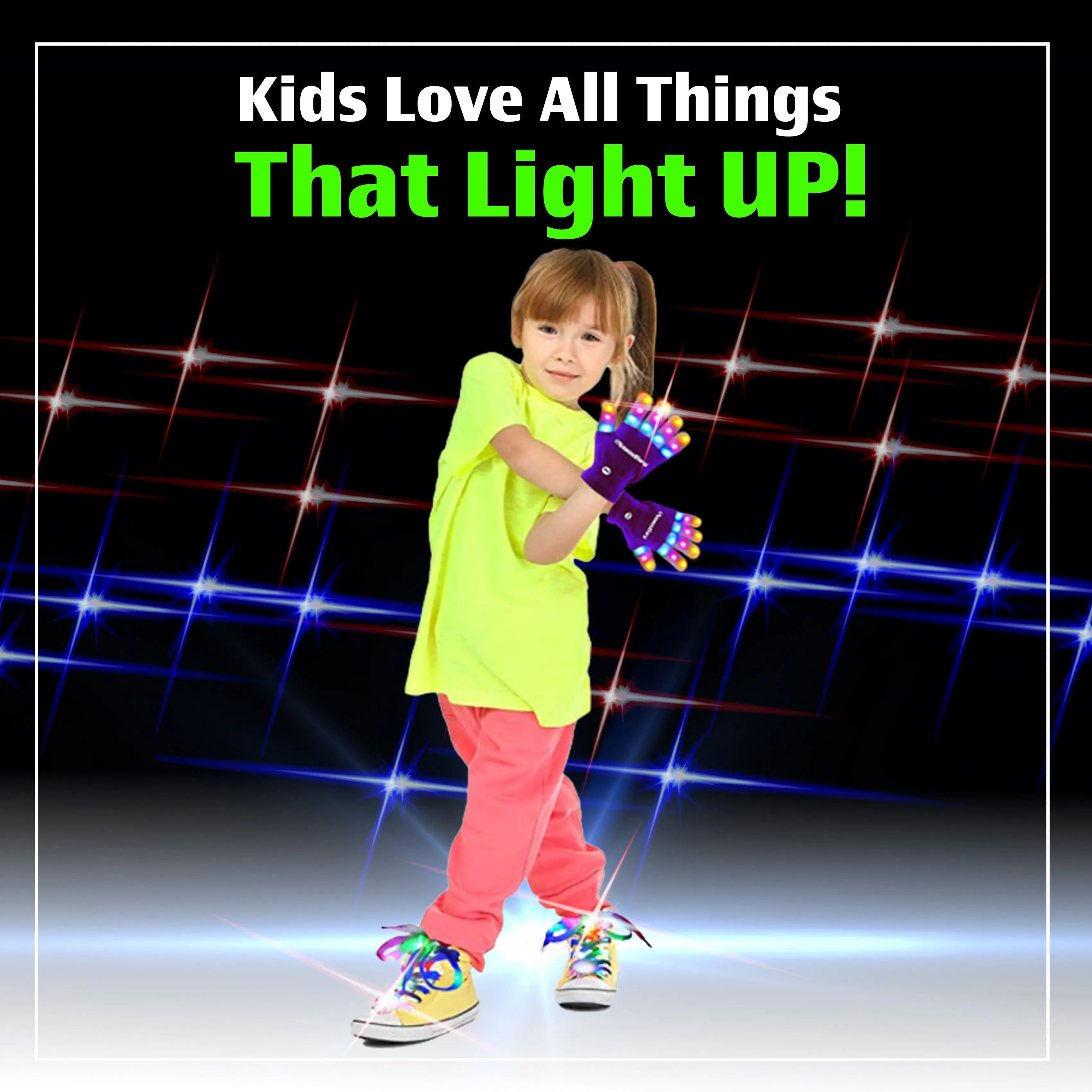 The Noodley Kids 5 Color LED Light Up Shoe Laces