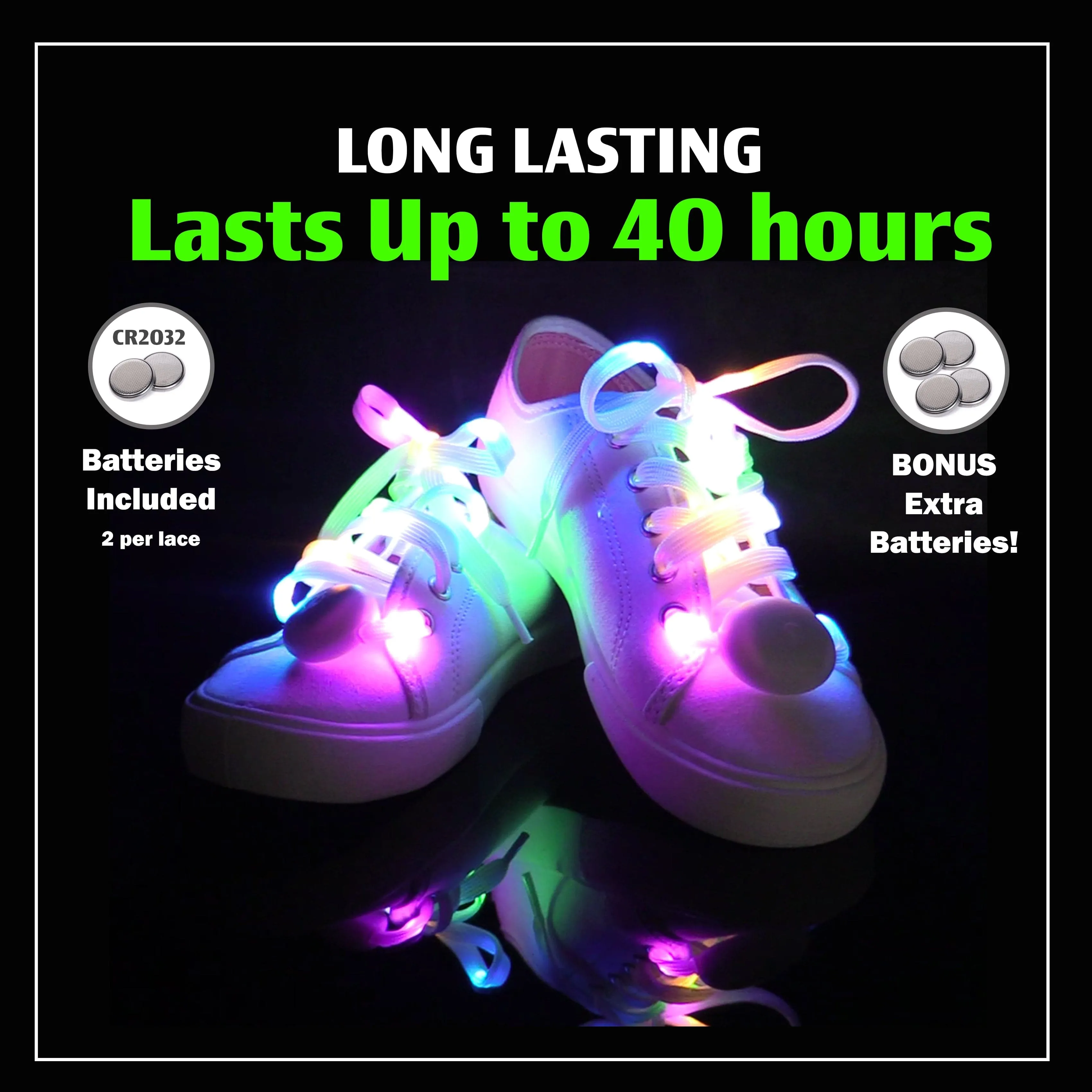 The Noodley Kids 5 Color LED Light Up Shoe Laces