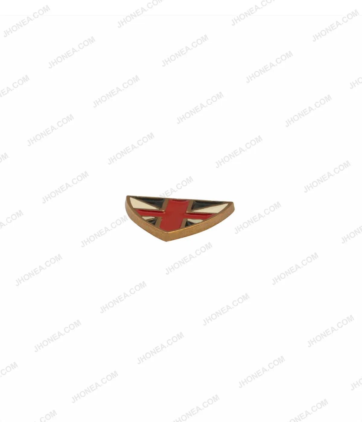 Tri-Color Shield Shape Shirt Collar Tips Brooch Pin