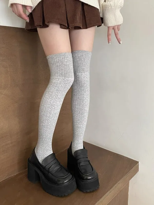 Twist knit academia winter stockings