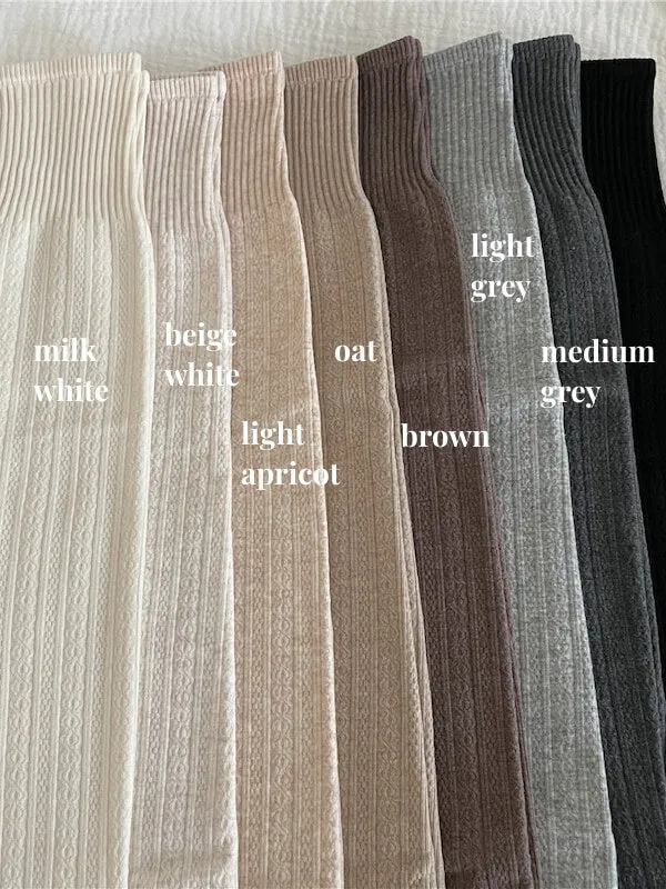 Twist knit academia winter stockings