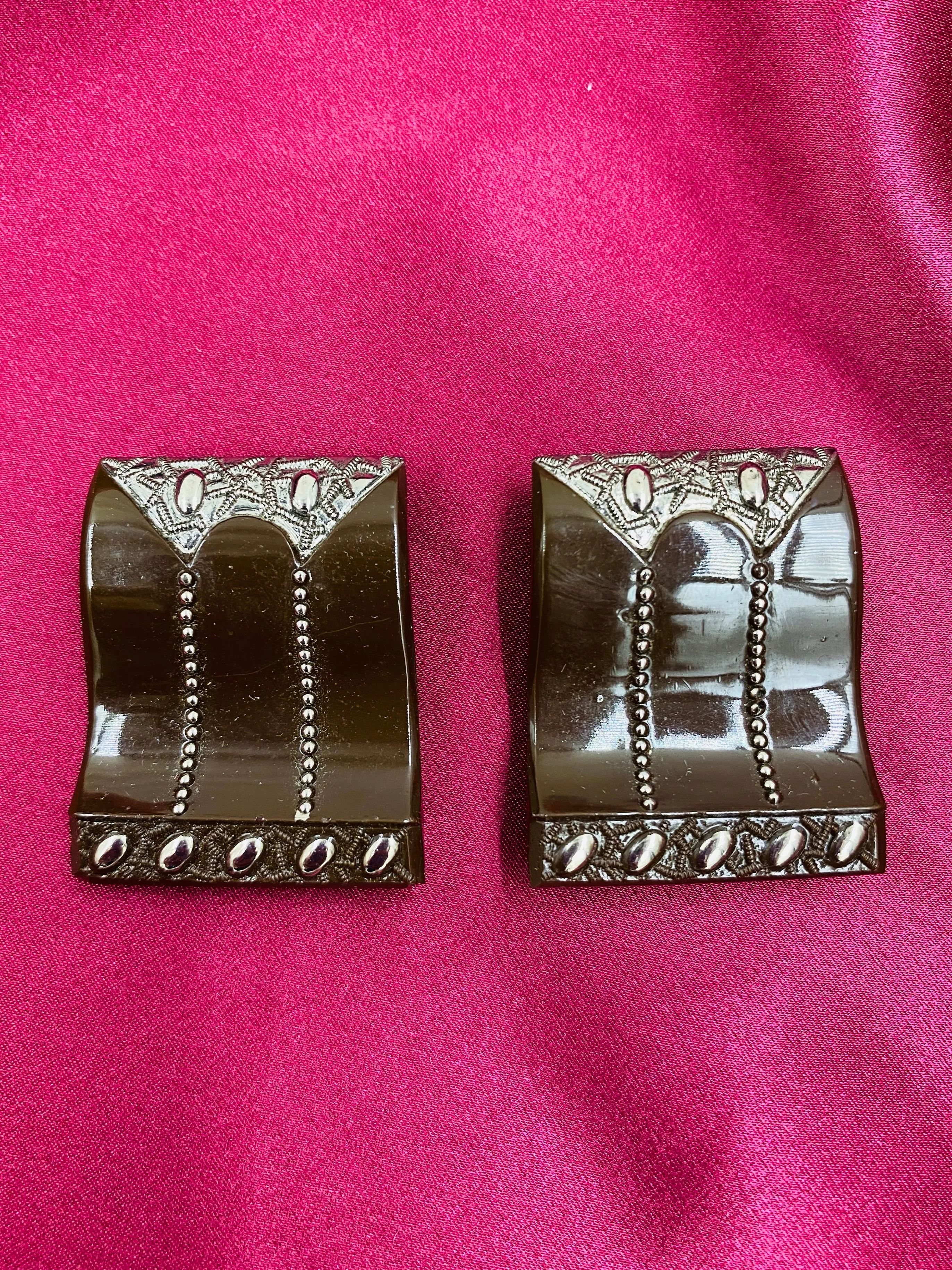 Vintage 1920s/30s Art Deco Square Glass Dress Clips
