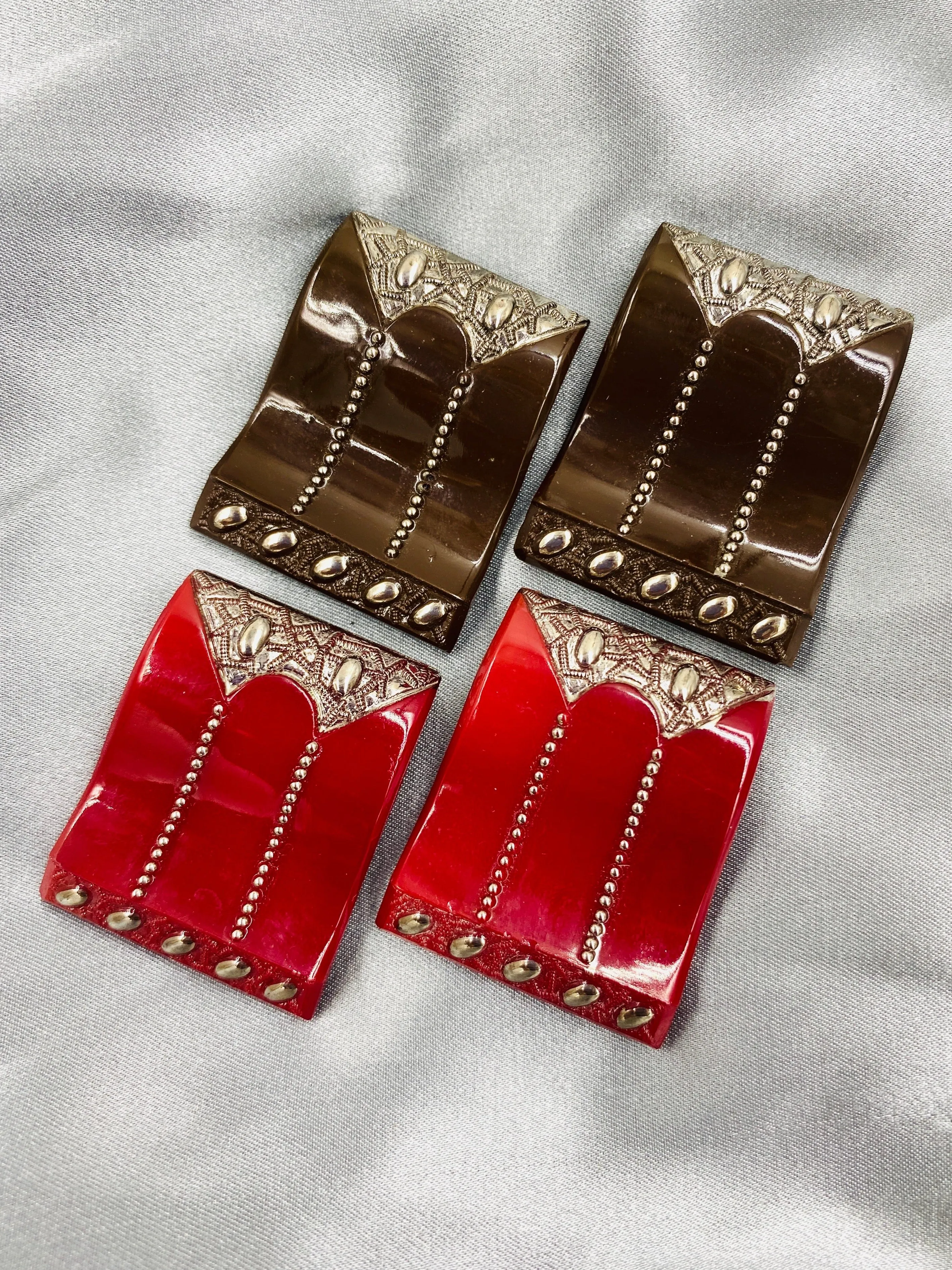 Vintage 1920s/30s Art Deco Square Glass Dress Clips