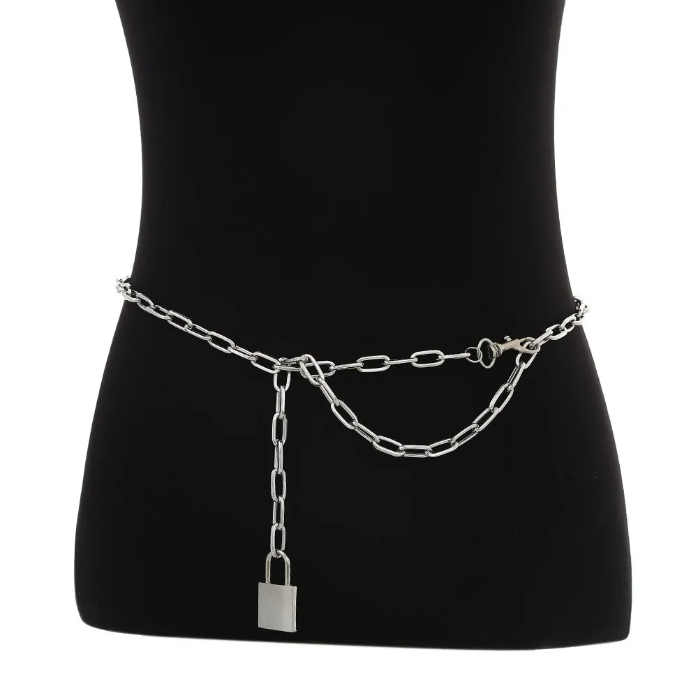 Women's Metal Waist Chain / Body Chains / Gothic Style Belt With Padlock