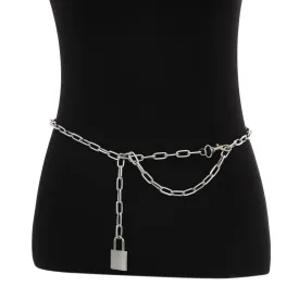 Women's Metal Waist Chain / Body Chains / Gothic Style Belt With Padlock