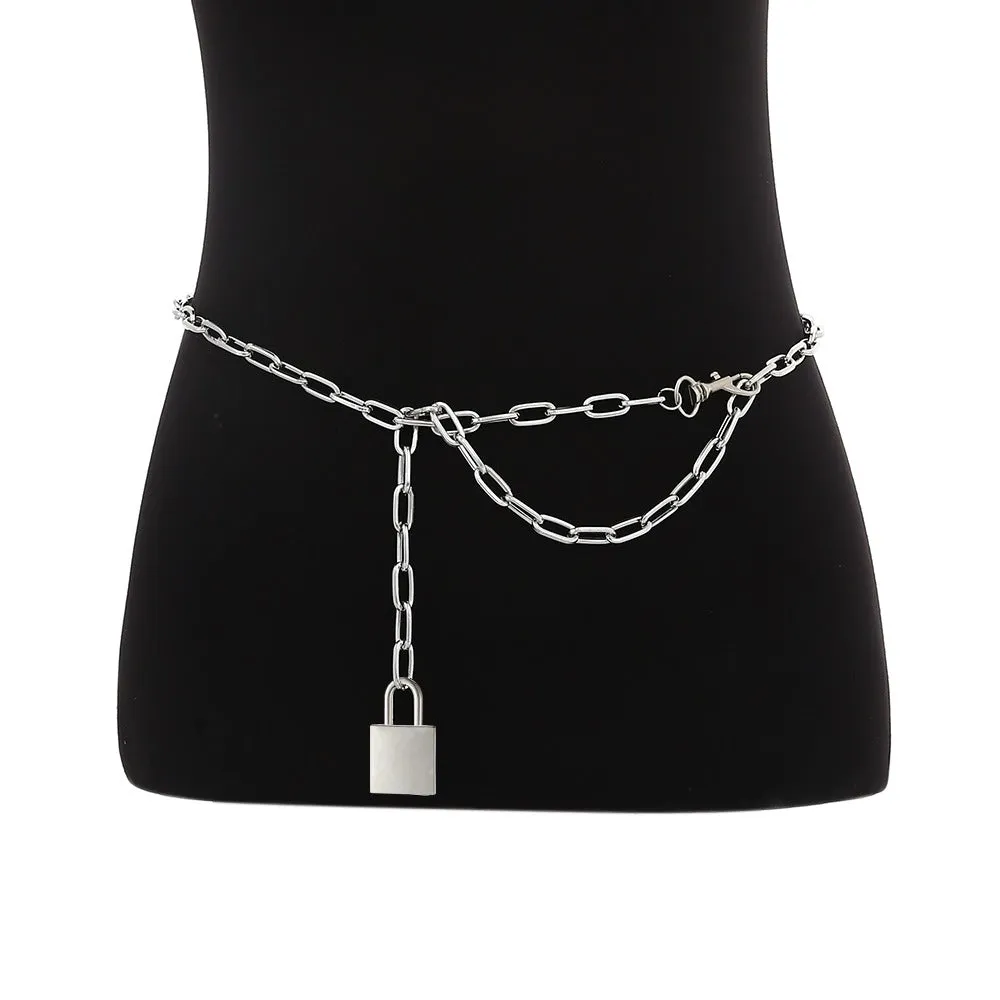 Women's Metal Waist Chain / Body Chains / Gothic Style Belt With Padlock